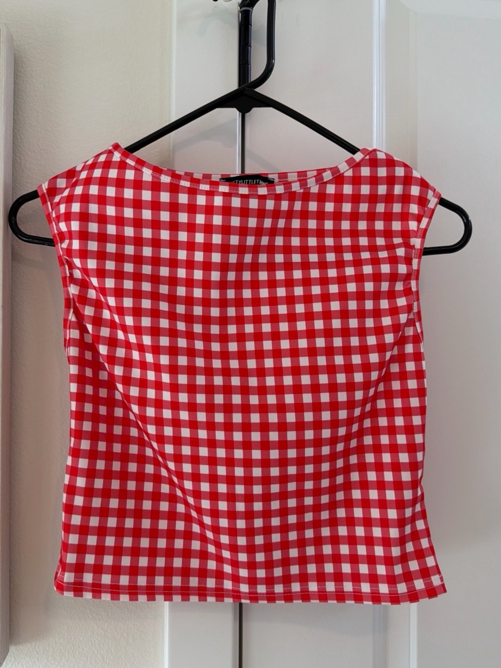 PrettyLittleThing Red and White Gingham Tank Top